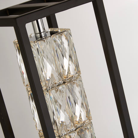 Searchlight Electric Elevator Floor Lamp - Matt Black Frame & Crystal Centre 89563BK