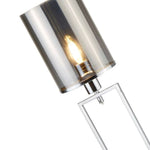 Searchlight Electric Catalina Floor Lamp - Chrome Metal & Smoked Glass 9053CC