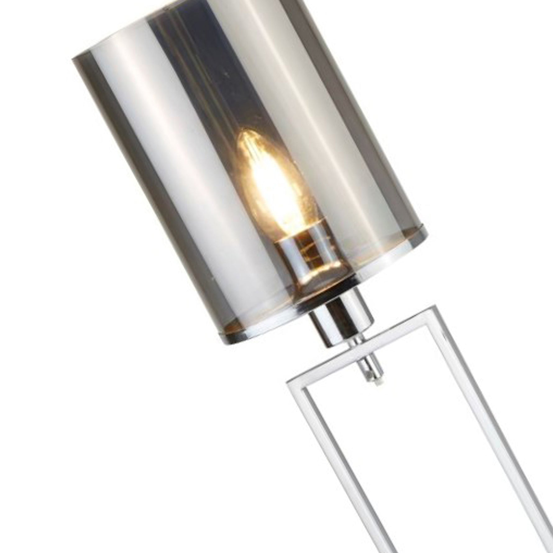Searchlight Electric Catalina Floor Lamp - Chrome Metal & Smoked Glass 9053CC