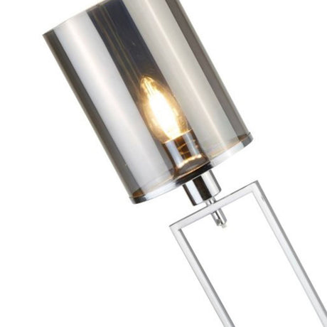 Searchlight Electric Catalina Floor Lamp - Chrome Metal & Smoked Glass 9053CC