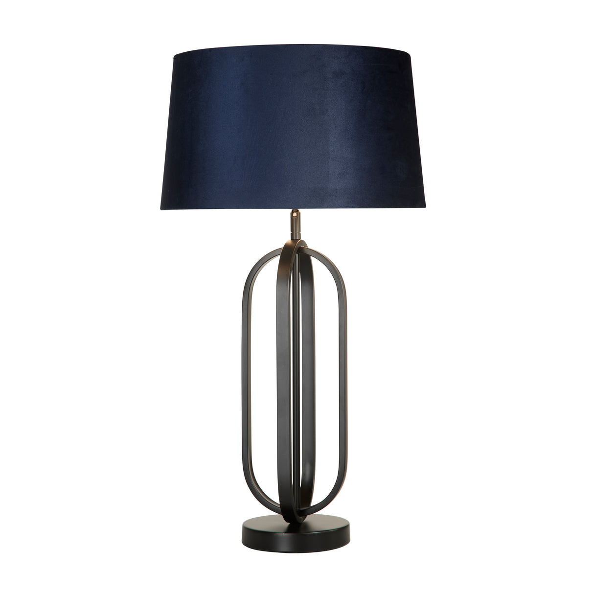 Chic Table Lamp - Black Metal with Navy shade