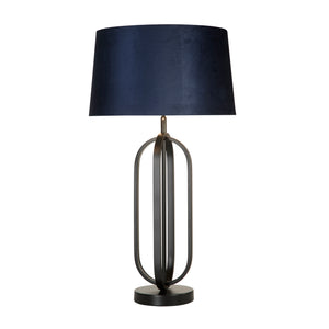 Chic Table Lamp - Black Metal with Navy shade