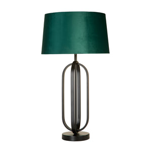 Searchlight Electric Chic Table Lamp - Black Metal with Emerald Shade 91101EM