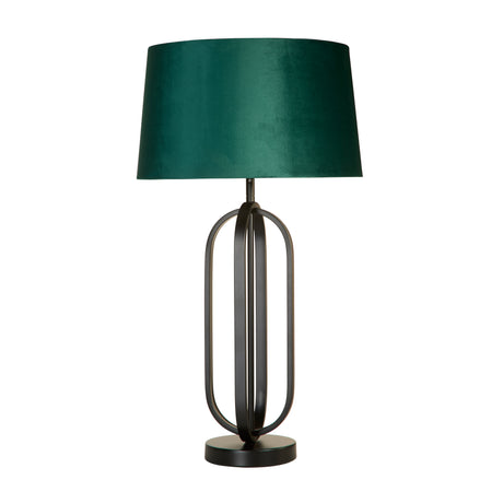 Searchlight Electric Chic Table Lamp - Black Metal with Emerald Shade 91101EM