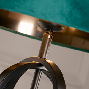 Searchlight Electric Chic Table Lamp - Black Metal with Emerald Shade 91101EM