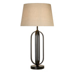Chic Table Lamp - Black Metal with Natural Shade