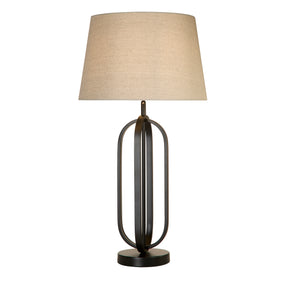 Chic Table Lamp - Black Metal with Natural Shade