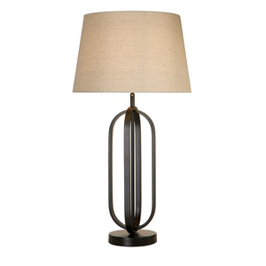 Chic Table Lamp - Black Metal with Natural Shade