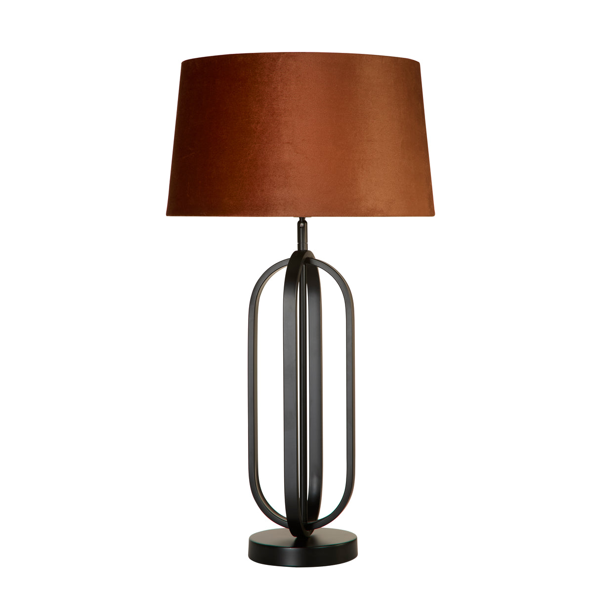Searchlight Electric Chic Table Lamp - Black Metal with Burnt Orange Shade 91101OR