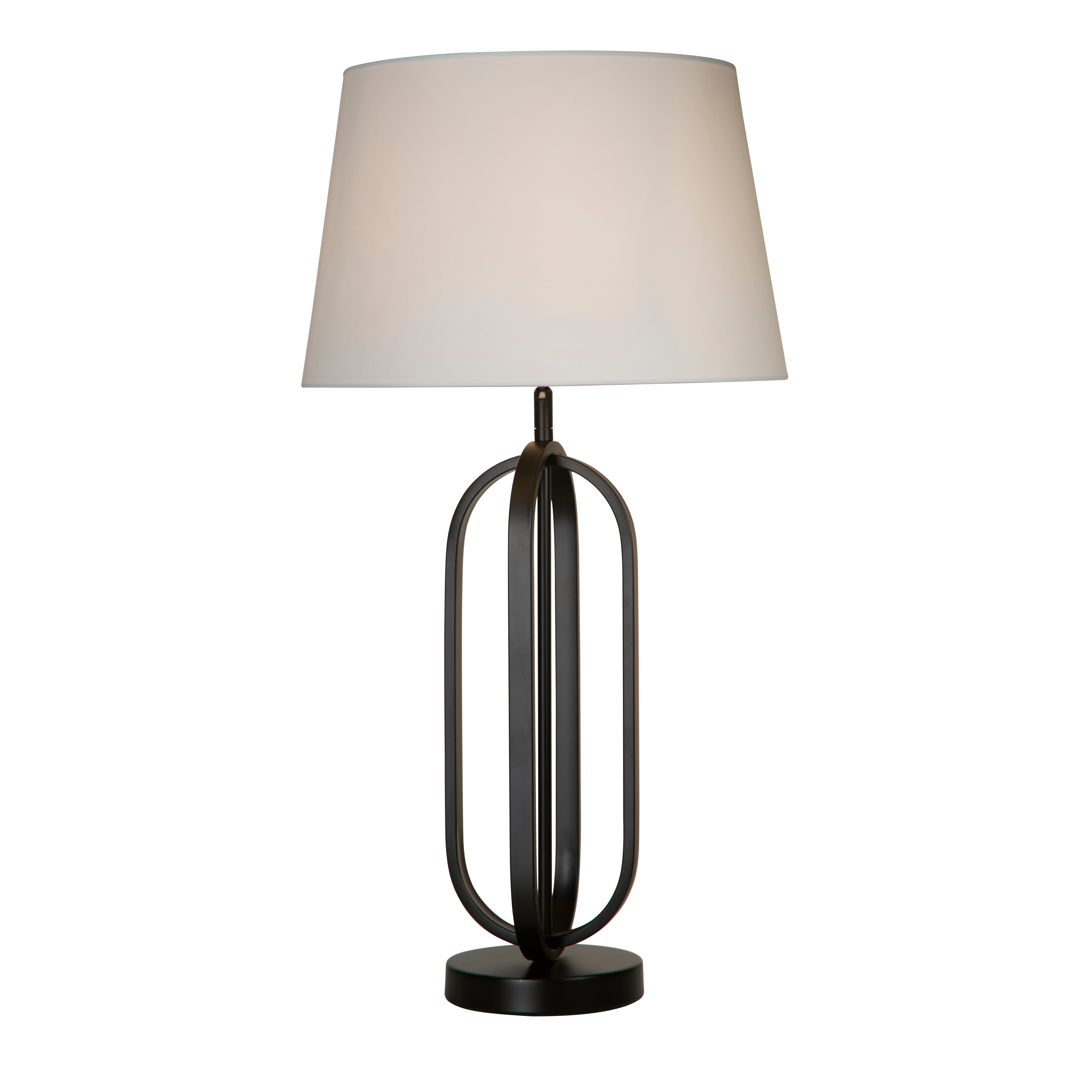 Chic Table Lamp - Black Metal with White Shade