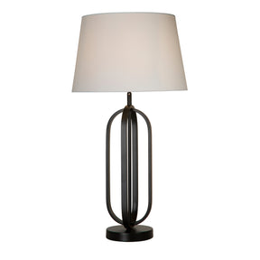 Chic Table Lamp - Black Metal with White Shade