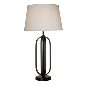 Chic Table Lamp - Black Metal with White Shade