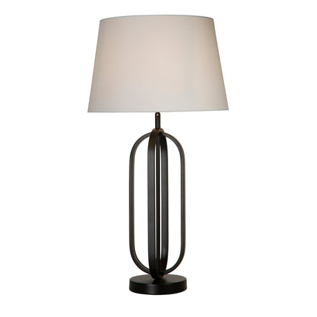 Chic Table Lamp - Black Metal with White Shade