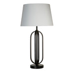 Searchlight Electric Chic Table Lamp - Black Metal with White Shade 91101WH