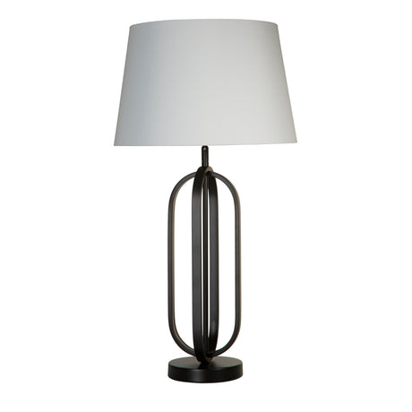 Searchlight Electric Chic Table Lamp - Black Metal with White Shade 91101WH
