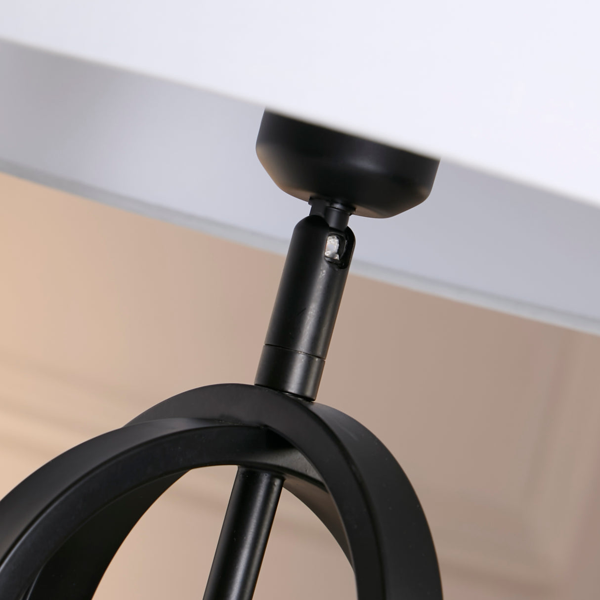 Searchlight Electric Chic Table Lamp - Black Metal with White Shade 91101WH