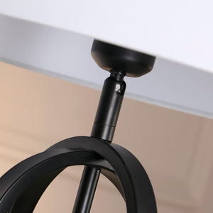 Searchlight Electric Chic Table Lamp - Black Metal with White Shade 91101WH