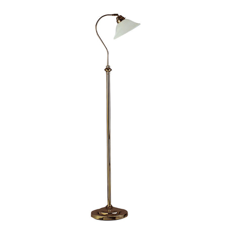 Searchlight Electric Adjustable  Floor Lamp - Antique Brass Metal & Scavo Glass 9122AB