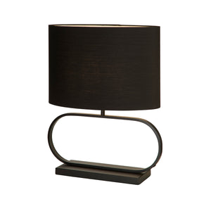 Sleek Table Lamp - Black Metal with Black shade