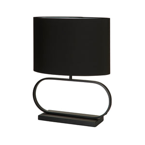 Searchlight Electric Sleek Table Lamp - Black Metal with Black shade 92101BK