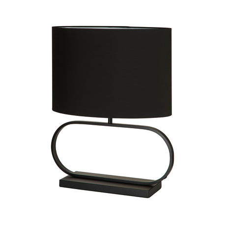 Searchlight Electric Sleek Table Lamp - Black Metal with Black shade 92101BK