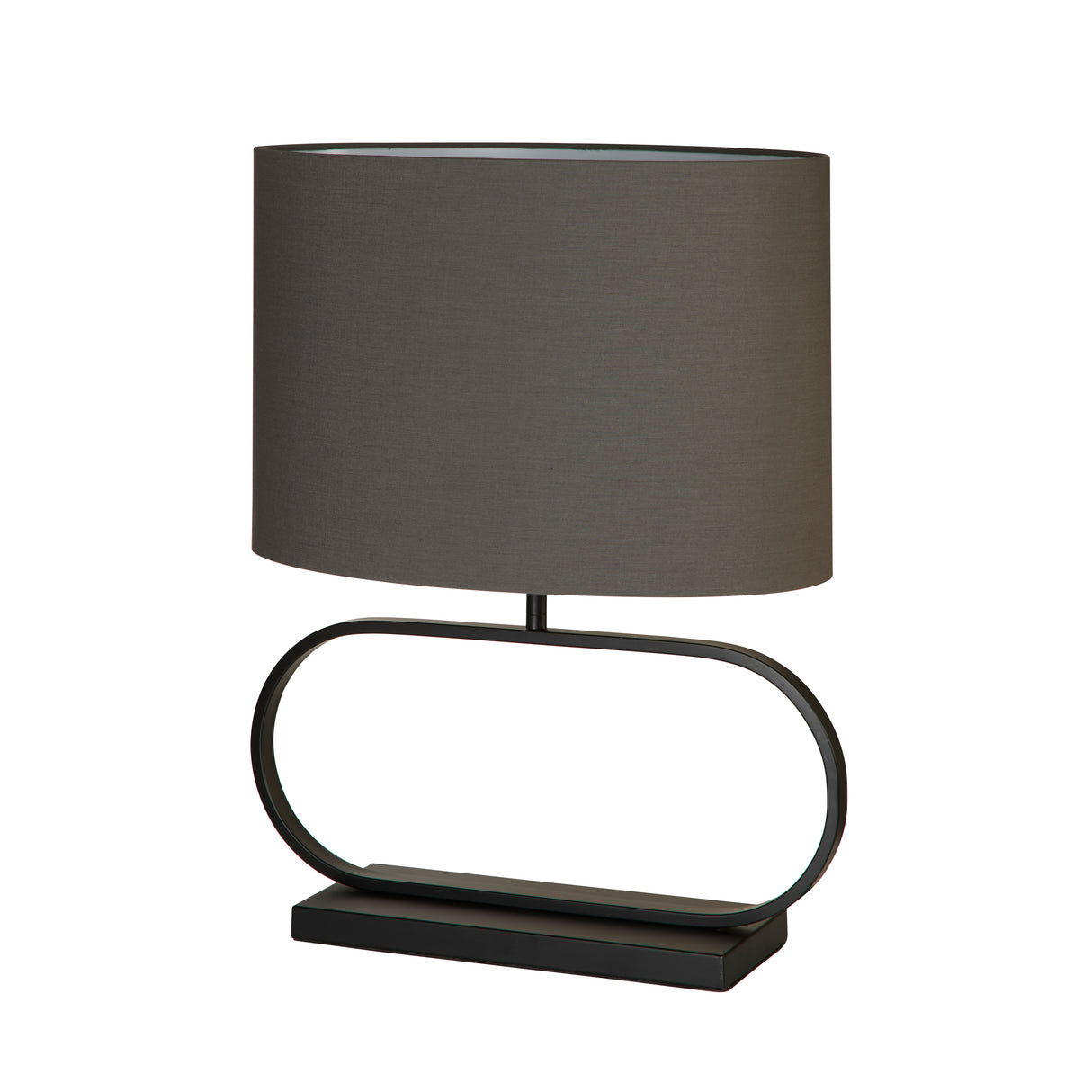Searchlight Electric Sleek Table Lamp - Black Metal with Grey shade 92101GY