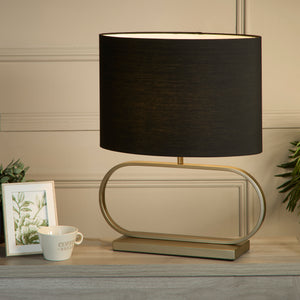 Searchlight Electric Sleek Table Lamp - Bronze Metal with Black shade 92102BK