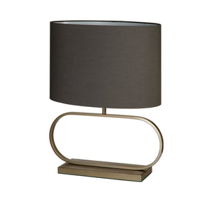 Searchlight Electric Sleek Table Lamp - Bronze Metal with Grey shade 92102GY