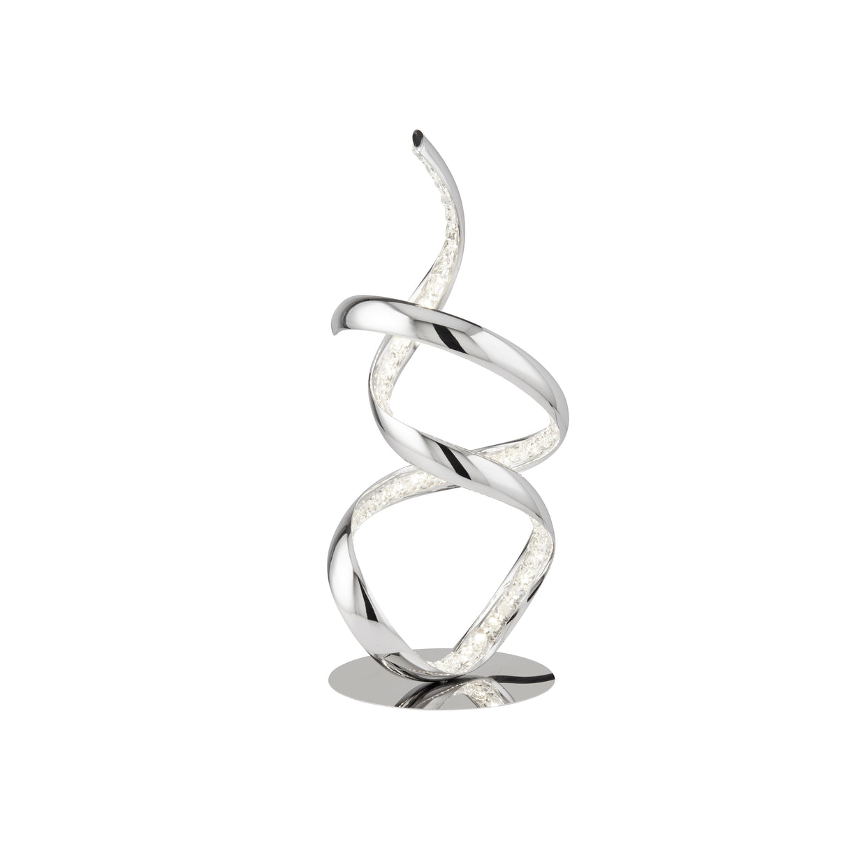 Twirls Table Lamp  - Chrome Metal & Clear Crystal