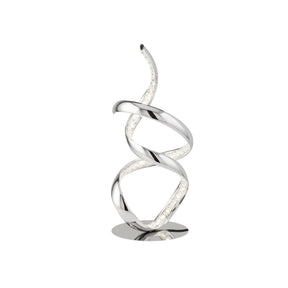 Twirls Table Lamp  - Chrome Metal & Clear Crystal