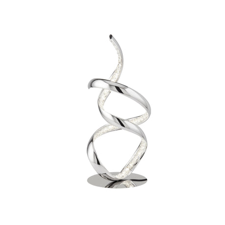 Twirls Table Lamp  - Chrome Metal & Clear Crystal