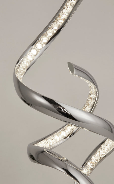 Searchlight Electric Twirls Table Lamp  - Chrome Metal & Clear Crystal 9218CC