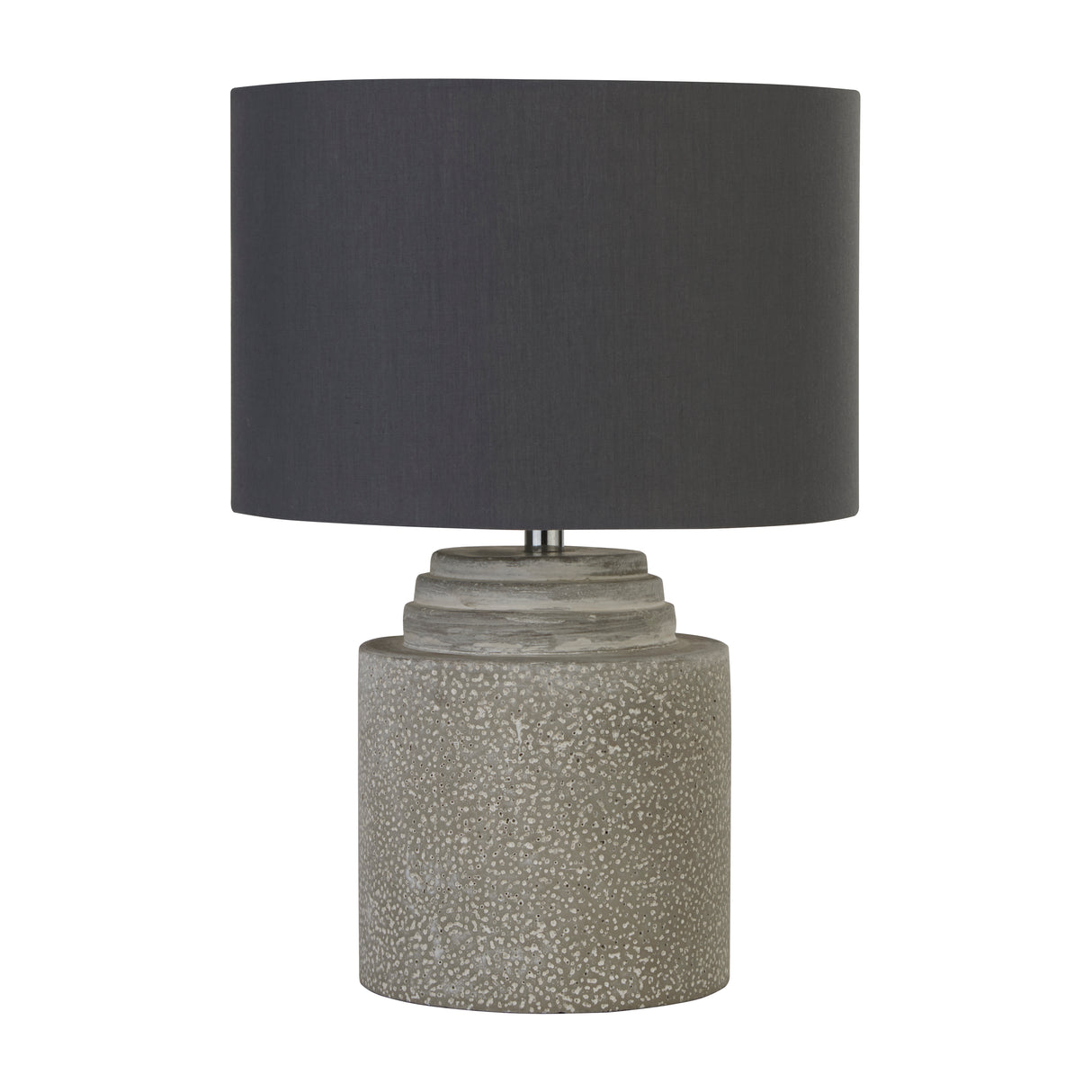 Searchlight Electric Zara Table Lamp - Cement Base & Fabric Shade 9260GY