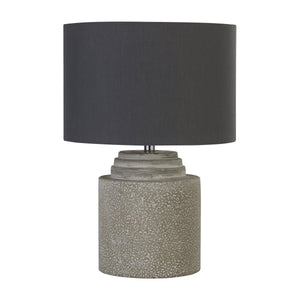 Searchlight Electric Zara Table Lamp - Cement Base & Fabric Shade 9260GY