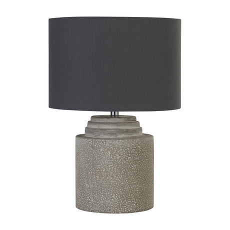 Searchlight Electric Zara Table Lamp - Cement Base & Fabric Shade 9260GY