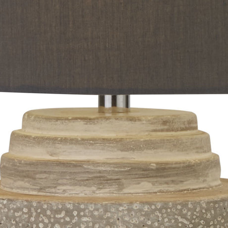 Searchlight Electric Zara Table Lamp - Cement Base & Fabric Shade 9260GY