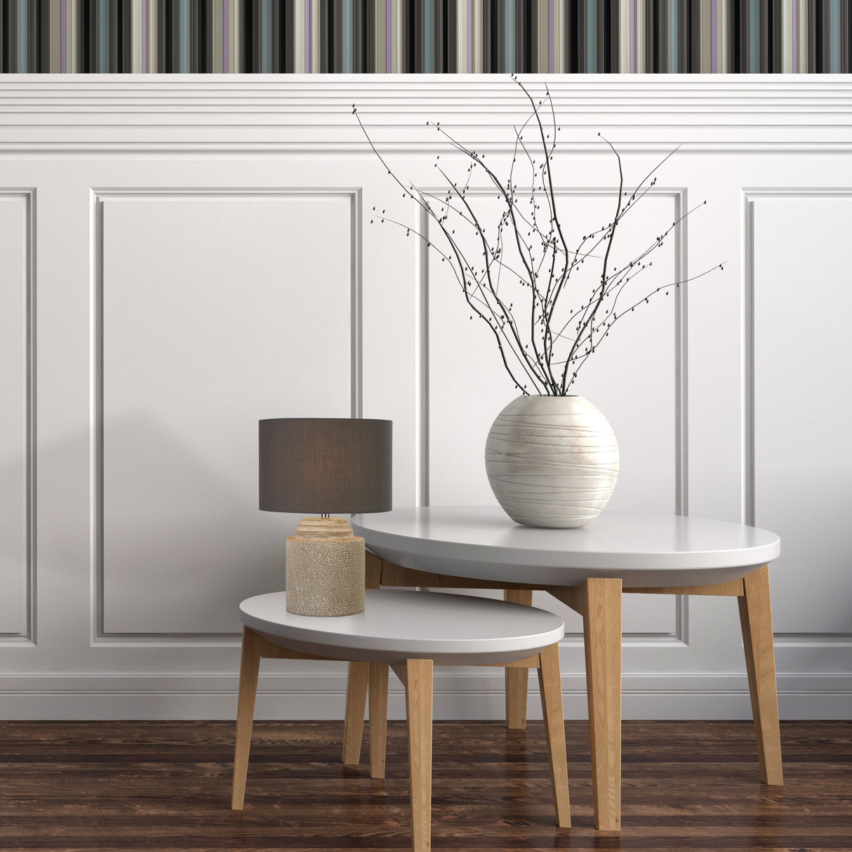 Searchlight Electric Zara Table Lamp - Cement Base & Fabric Shade 9260GY