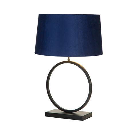 Elegant Table Lamp - Matt Black Metal With Navy Shade