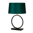 Elegant Table Lamp - Matt Black Metal With Emerald Shade