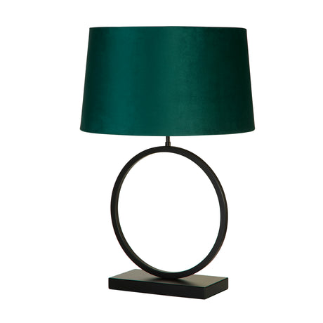 Searchlight Electric Elegant Table Lamp - Matt Black Metal With Emerald Shade 93101EM
