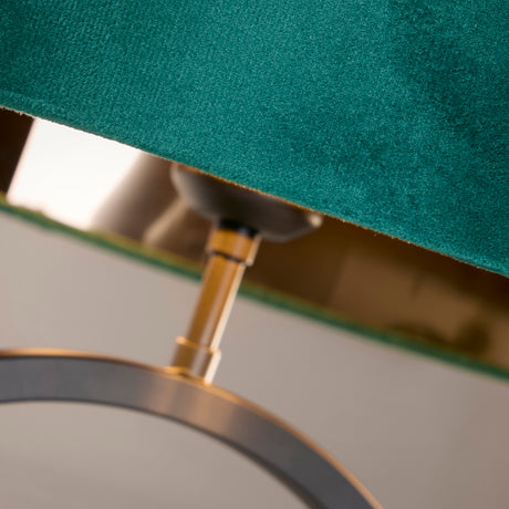 Searchlight Electric Elegant Table Lamp - Matt Black Metal With Emerald Shade 93101EM