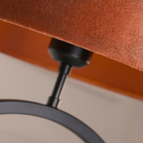 Searchlight Electric Elegant Table Lamp -Matt Black Metal With Burnt Orange Shade 93101OR