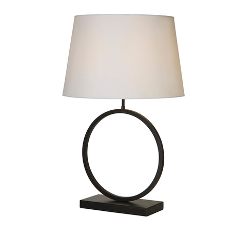 Elegant Table Lamp - Matt Black Metal With White Shade