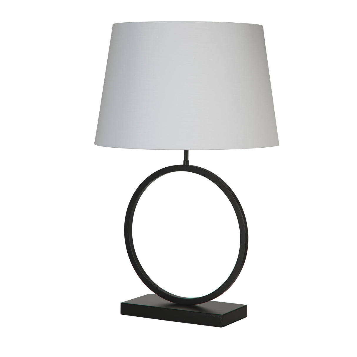 Searchlight Electric Elegant Table Lamp - Matt Black Metal With White Shade 93101WH