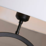 Searchlight Electric Elegant Table Lamp - Matt Black Metal With White Shade 93101WH