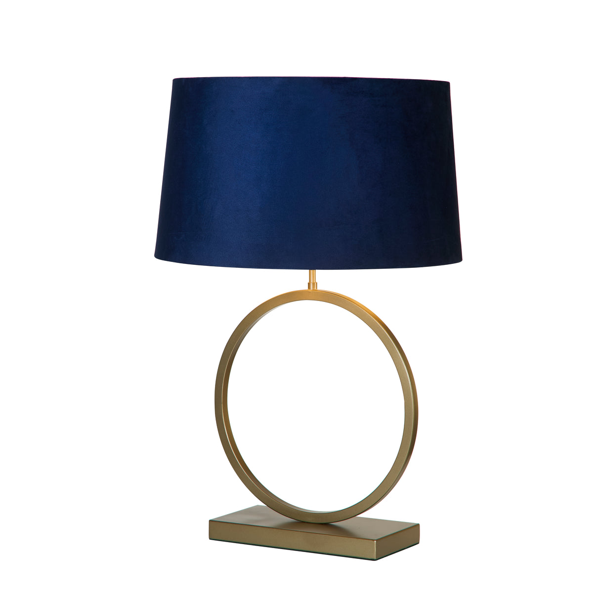Elegant Table Lamp - Bronze Metal With Navy Shade