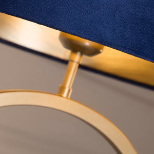 Searchlight Electric Elegant Table Lamp - Bronze Metal With Navy Shade 93102AZ