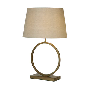 Elegant Table Lamp - Bronze Metal With Natural Shade