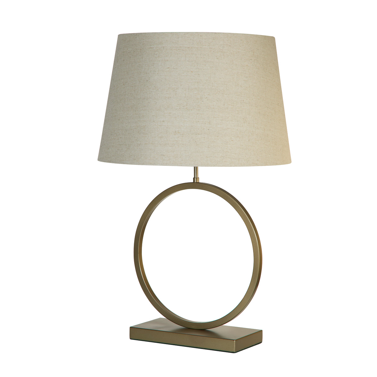Searchlight Electric Elegant Table Lamp - Bronze Metal With Natural Shade 93102NA