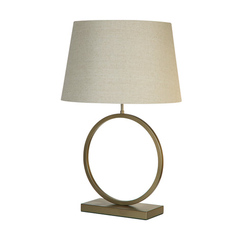 Searchlight Electric Elegant Table Lamp - Bronze Metal With Natural Shade 93102NA